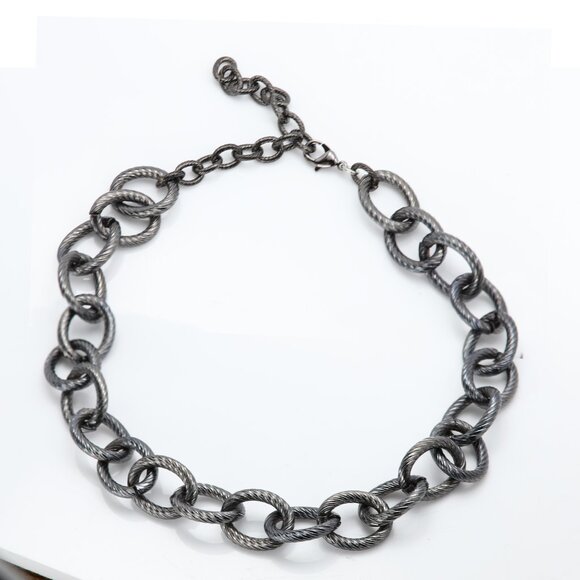Thick Black chain Choker Necklace Adjustable - Picture 12 of 12